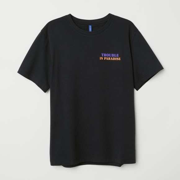 H&M men's xs black graphic tee - Picture 1 of 5